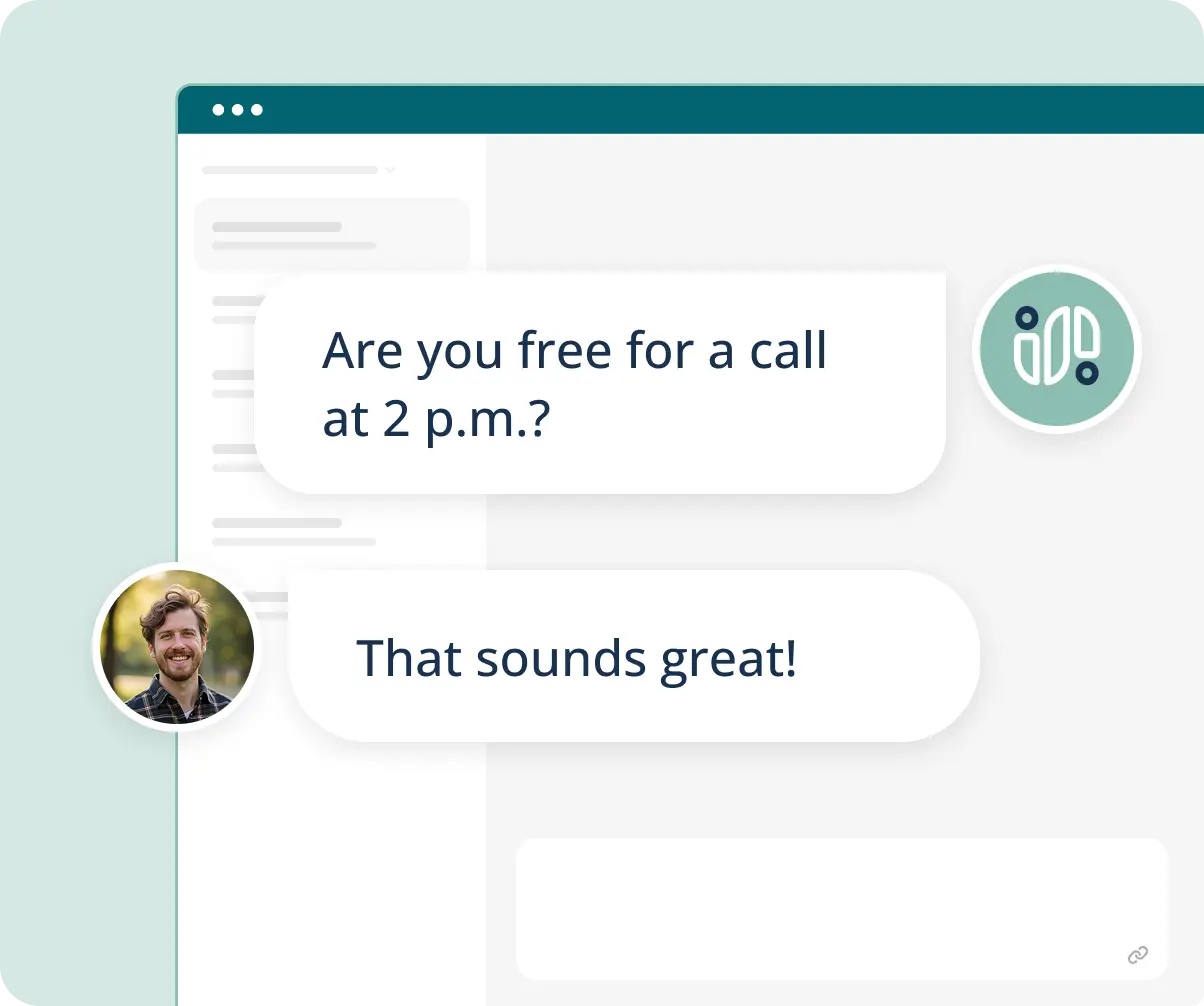 A 2-way text conversation in the Stemless shared inbox